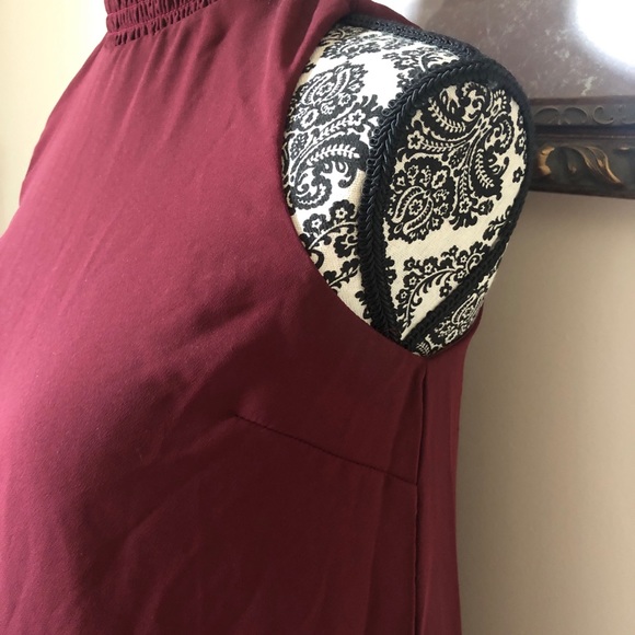 ❌SOLD❌🎀 Pink Rose Maroon Dress🎀 - Picture 6 of 7